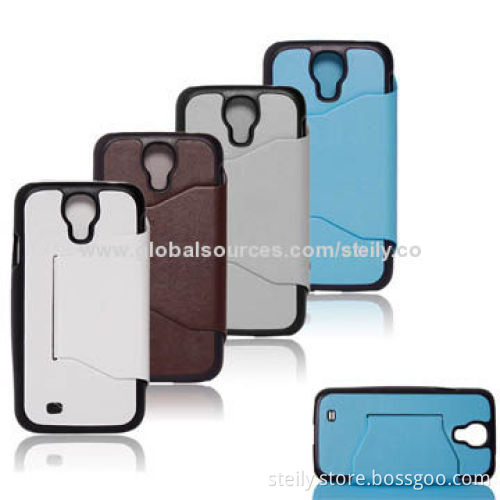 Stand Case for Samsung Galaxy S4 i9500, Made of PC/PU Leather